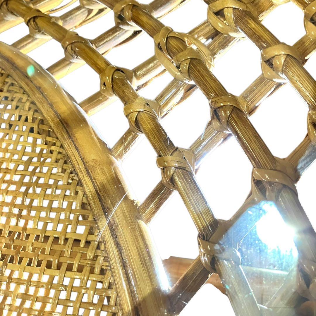 ラタン ガラス天板 ローテーブル 籐 ヴィンテージ ナチュラル センターテーブル