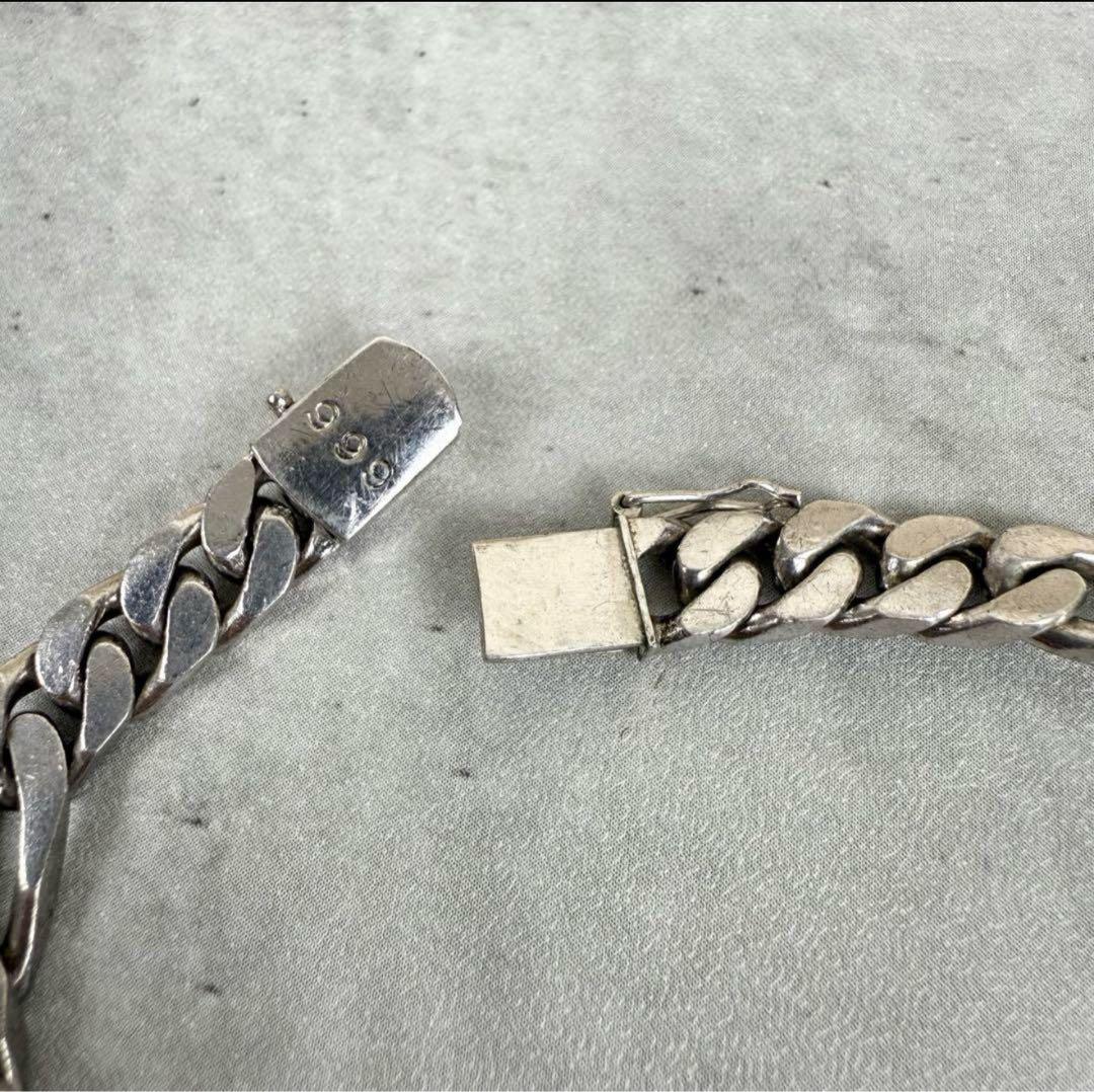 VINTAGE 999刻印 ヴィンテージ シルバー喜平チェーンブレスレット