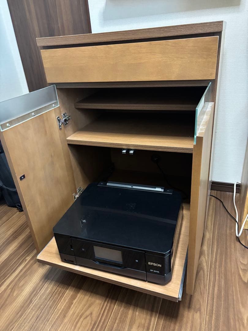 ［再度値下げしました！］プリンターも収納できるパソコンキャビネット＜幅60＞