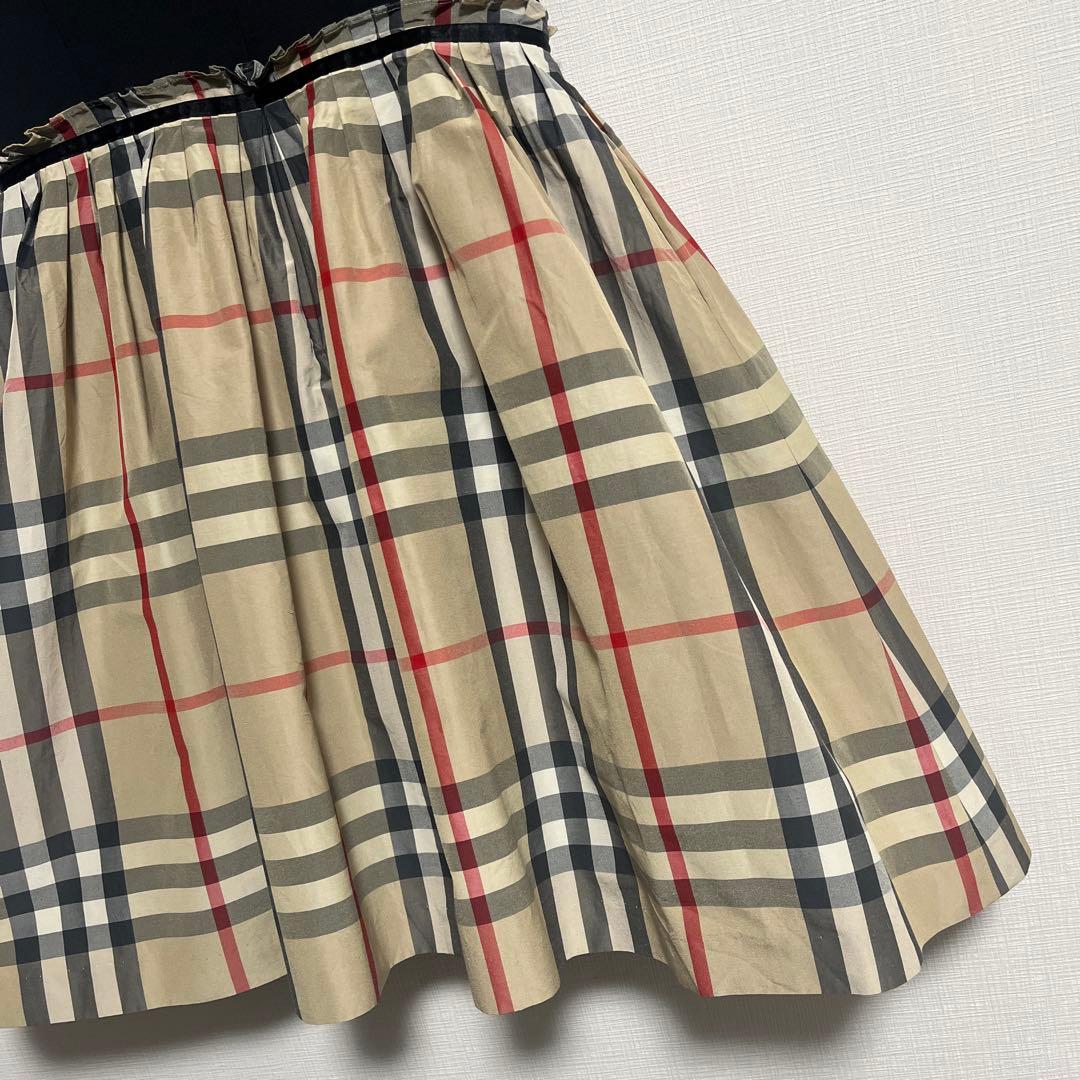 バーバリー ドッキングノバチェックワンピース　チュールスカート　130cm