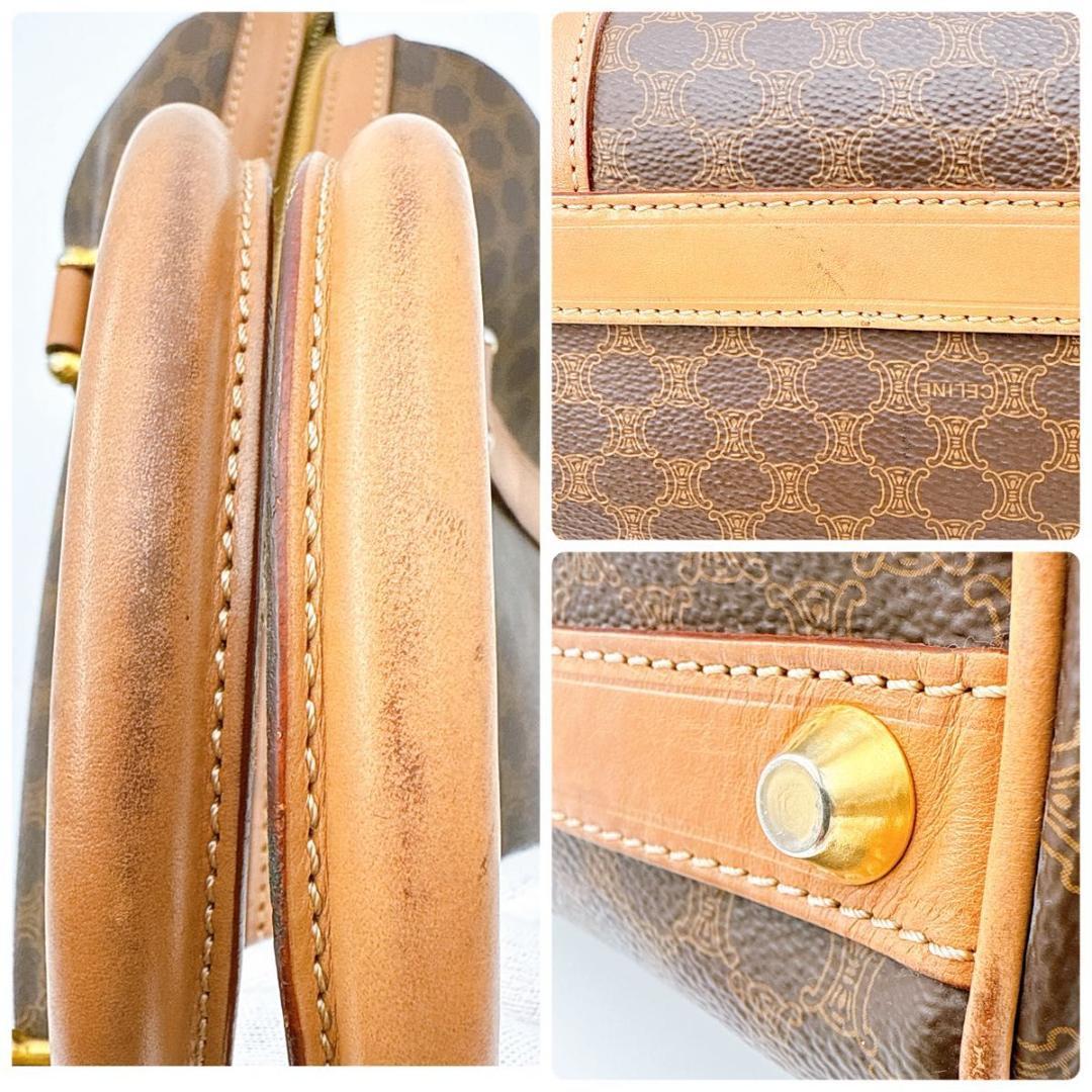 CELINE セリーヌ ボストンバッグ マカダム ヴィンテージ レザー PVC