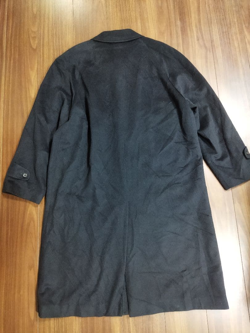 希少 英国御用達 カシミヤ100% 高級 藤井毛織 比翼コート メンズ L相当