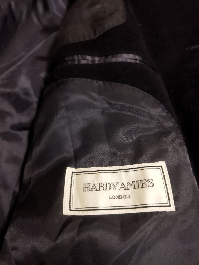 希少 英国御用達 カシミヤ100% 高級 藤井毛織 比翼コート メンズ L相当