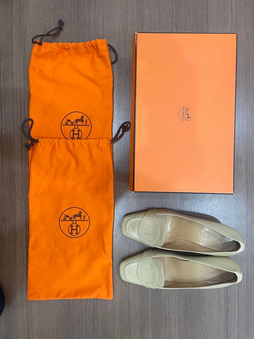 石原タイコ☆HERMES パンプス/36.5/BEG エルメス