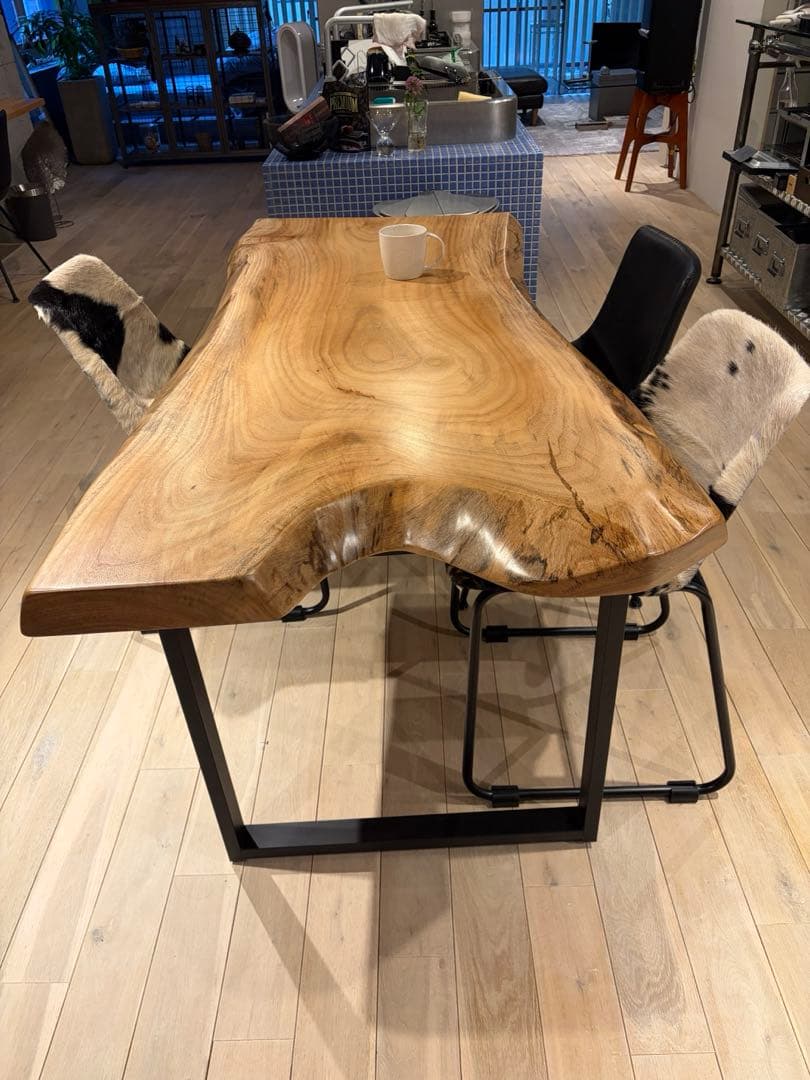 一枚板　無垢オーク　ダイニングテーブル