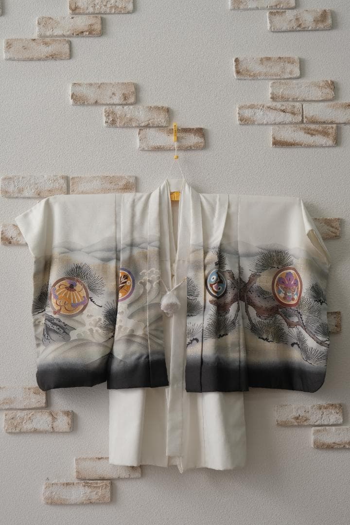 改★こーぴー★☆5歳　着物 松の木と鷹の絵柄