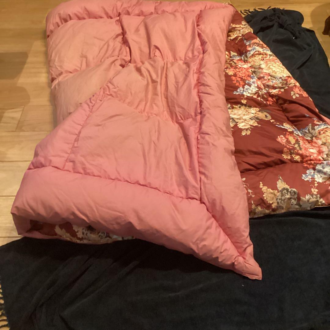 ブリヂストン花柄羽毛布団 155x210cm 中古