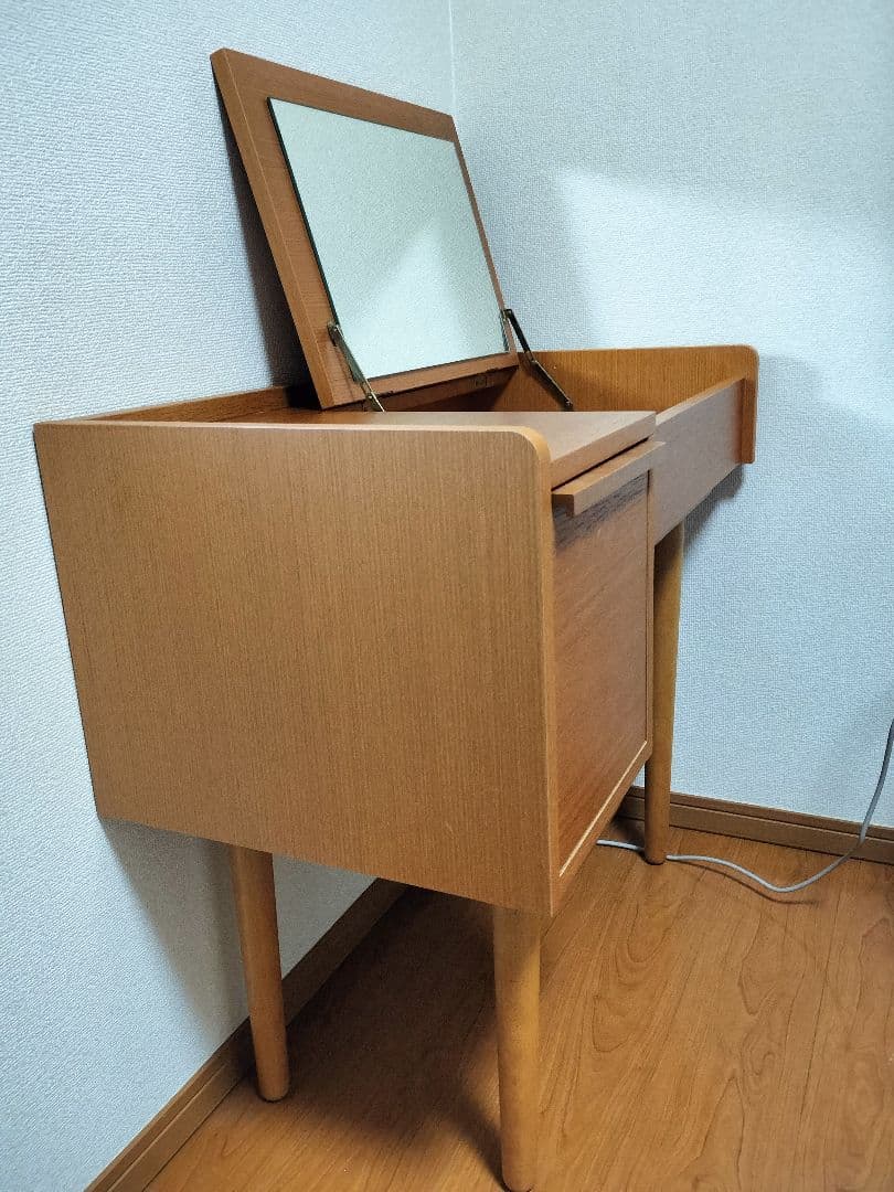 ウニコ unico アルベロ ALBERO　木目調ドレッサー・鏡台 引き出し付き