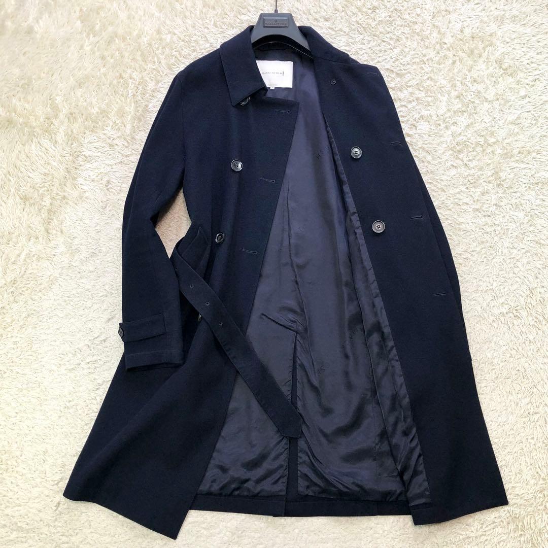 マッキントッシュ トレンチコート ウール 40サイズ/L位 ネイビー