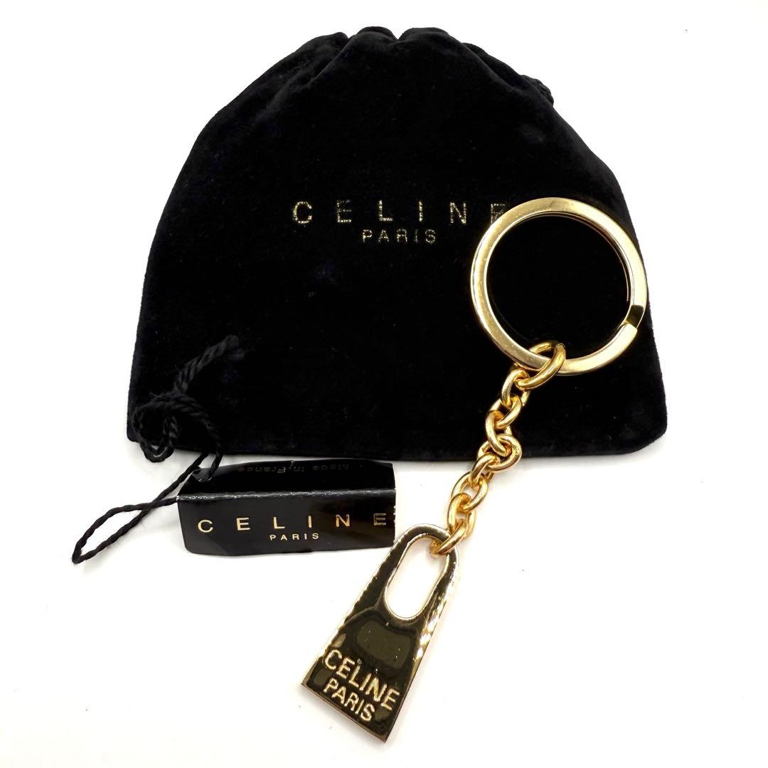 未使用　CELINE セリーヌ　キーホルダー　ゴールドカラー　ヴィンテージ