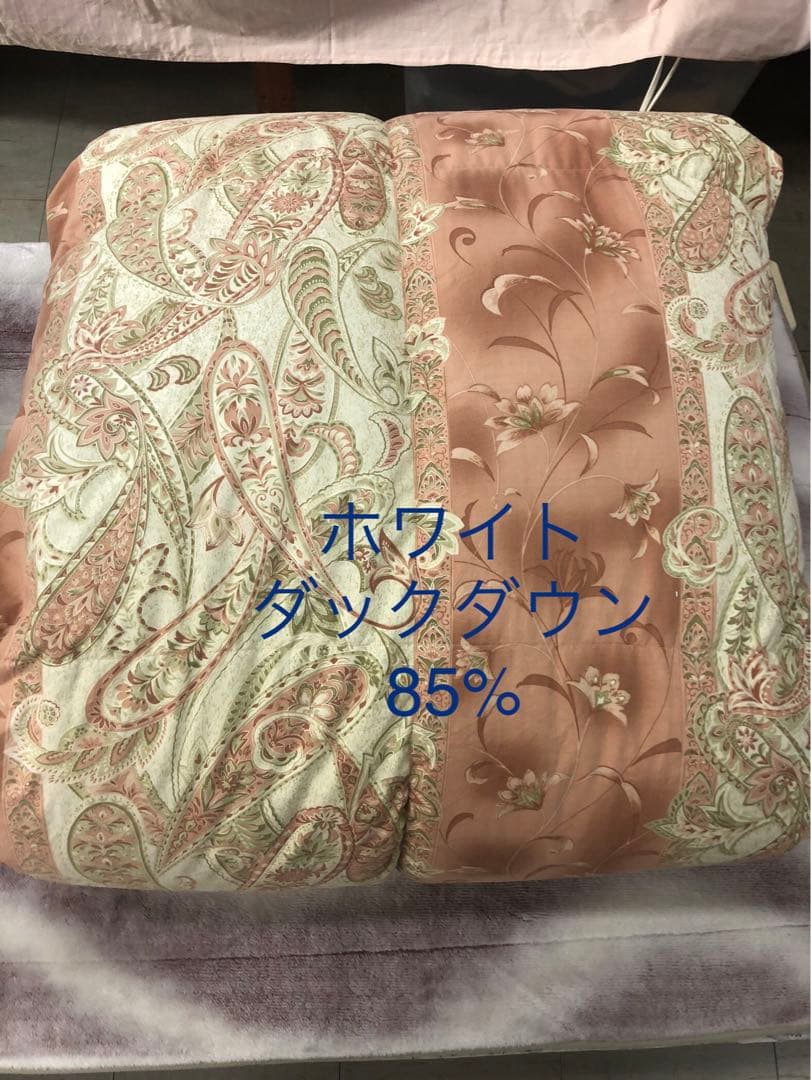美品　羽毛掛け布団　シングル