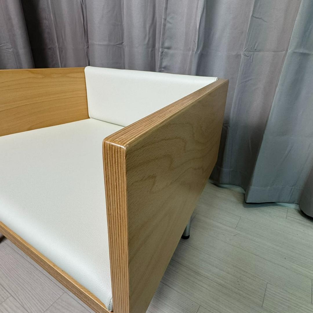 美品 オカムラ LW15DA 1人用チェア クリームホワイト