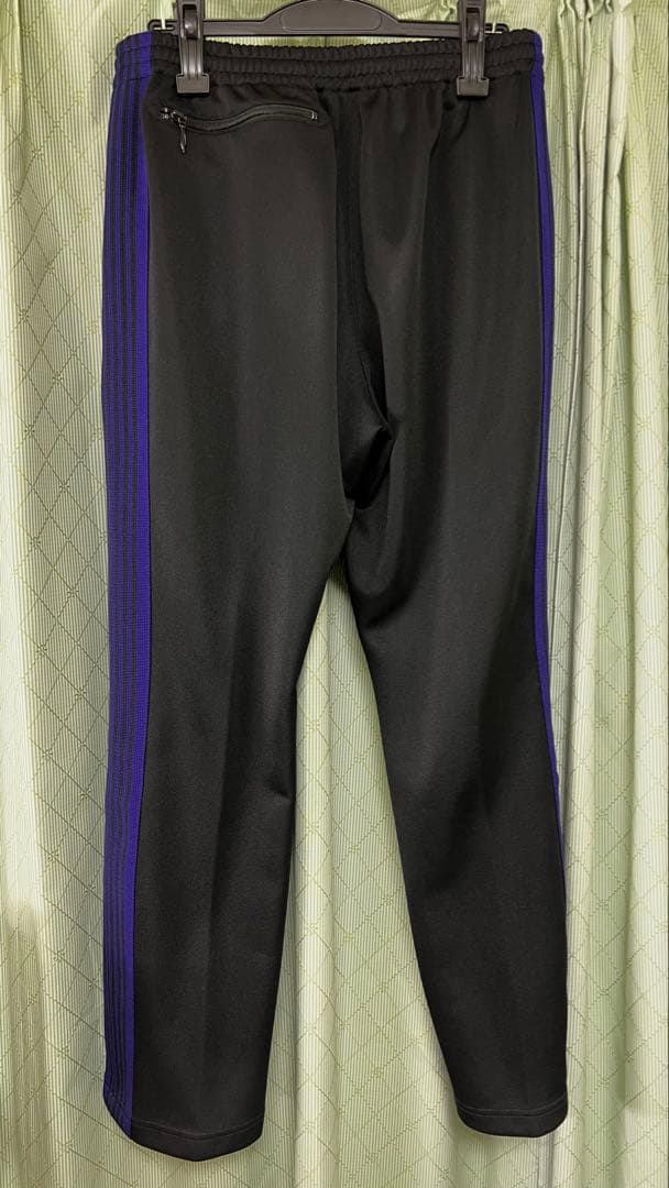 【Needles】J0345 ナロー トラックパンツ ブラック×パープル M