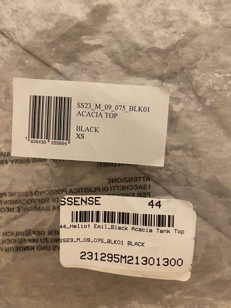 HELIOT EMIL ブラック Acacia タンクトップ