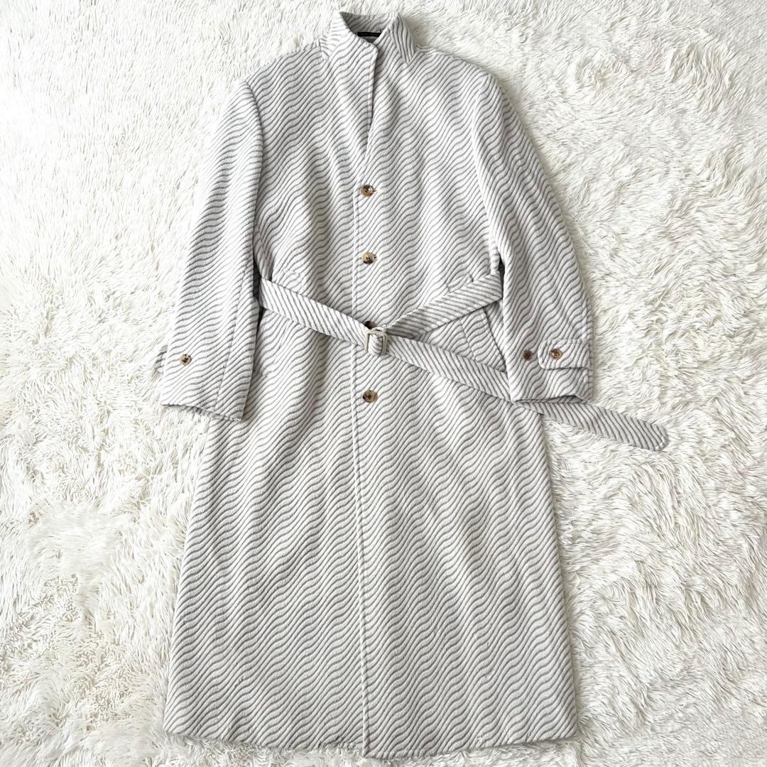 MEN’S TENORAS アンゴラ混 ロングコート L 日本製 ベルト付き