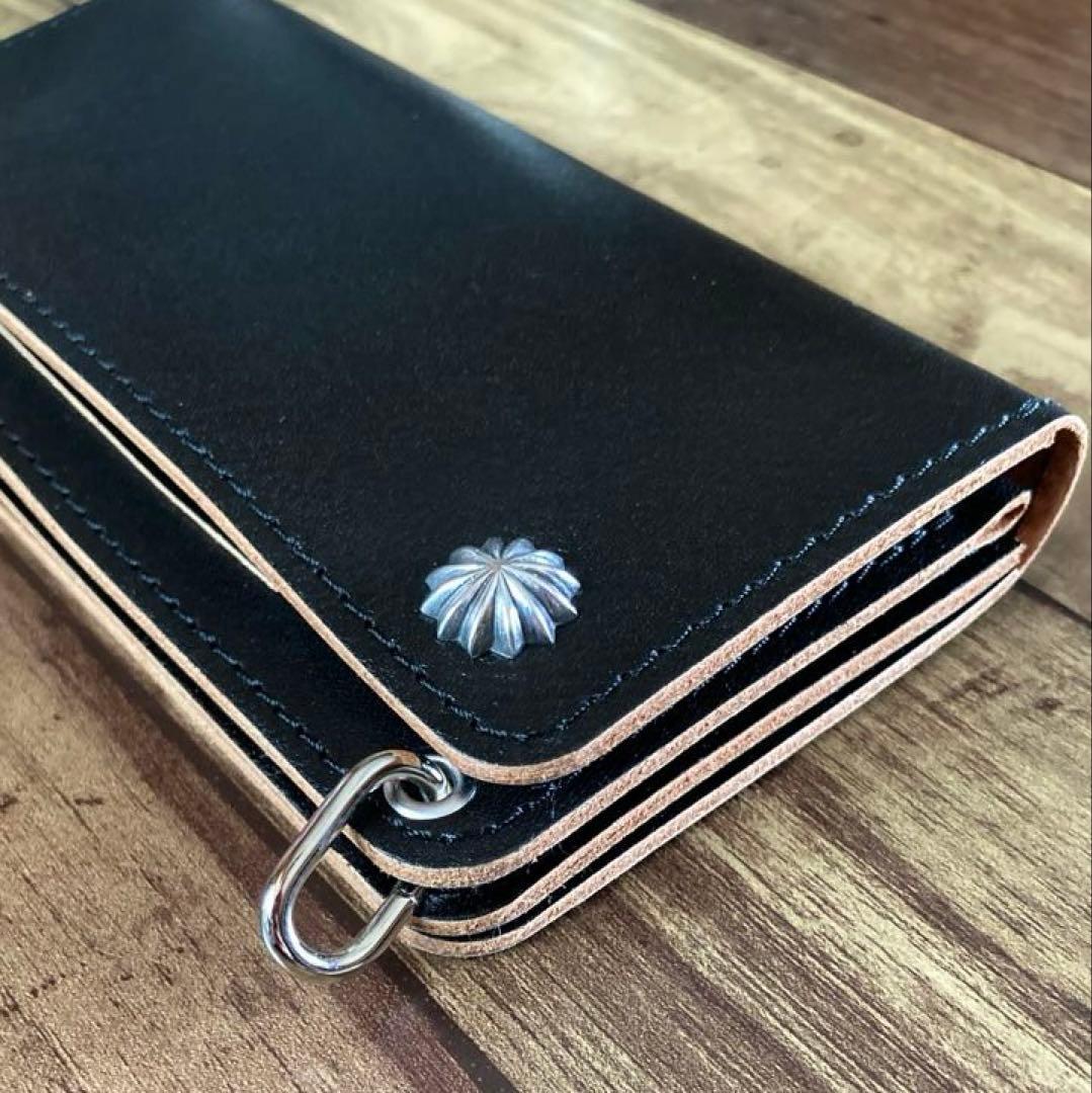 【はま寿司】ミドルトラッカーウォレット 茶芯ブラック【お札を折らずに収納】