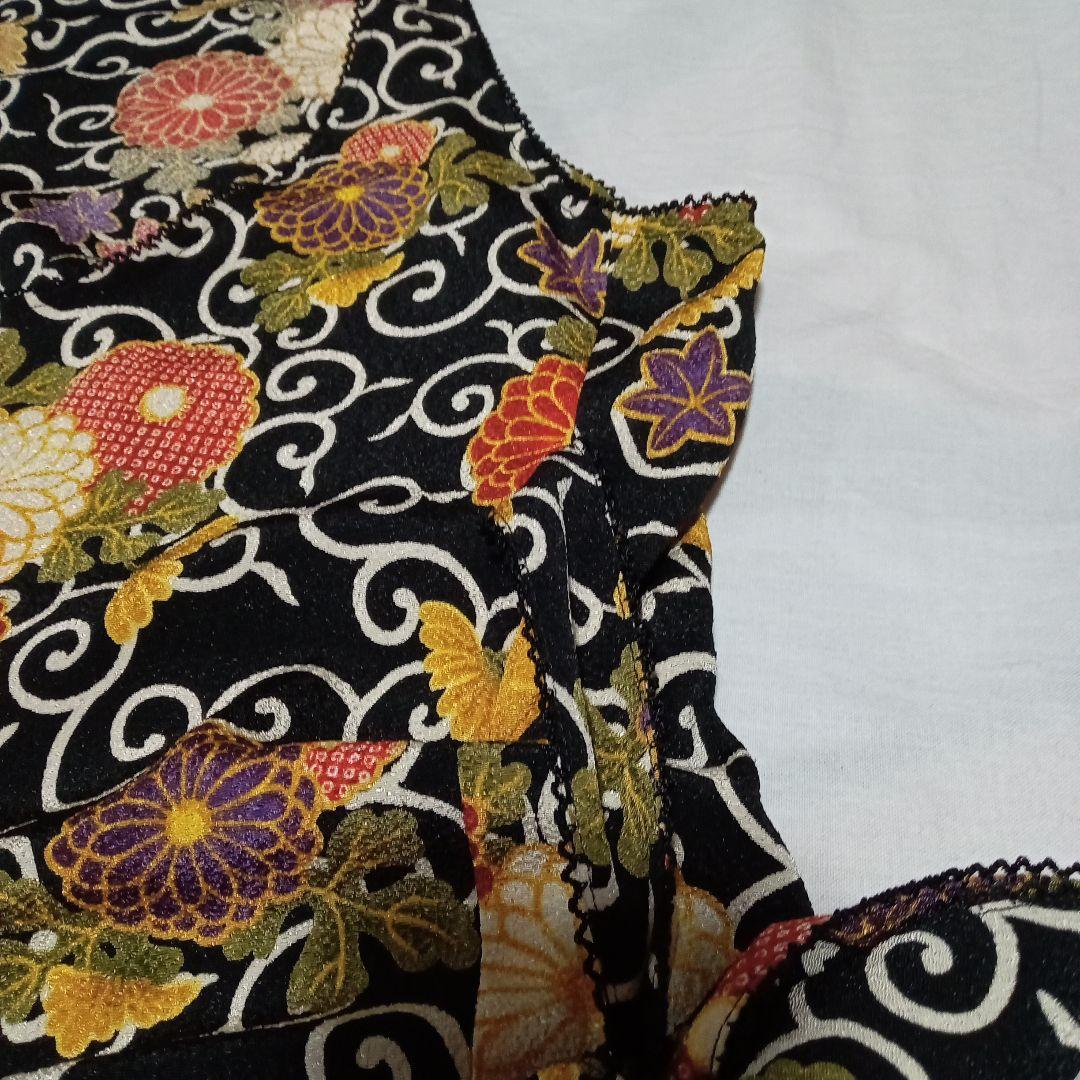 ジ*ー様 ワンダフルワールド ジャンパースカート 和柄 縮緬 唐草模様 たくし上