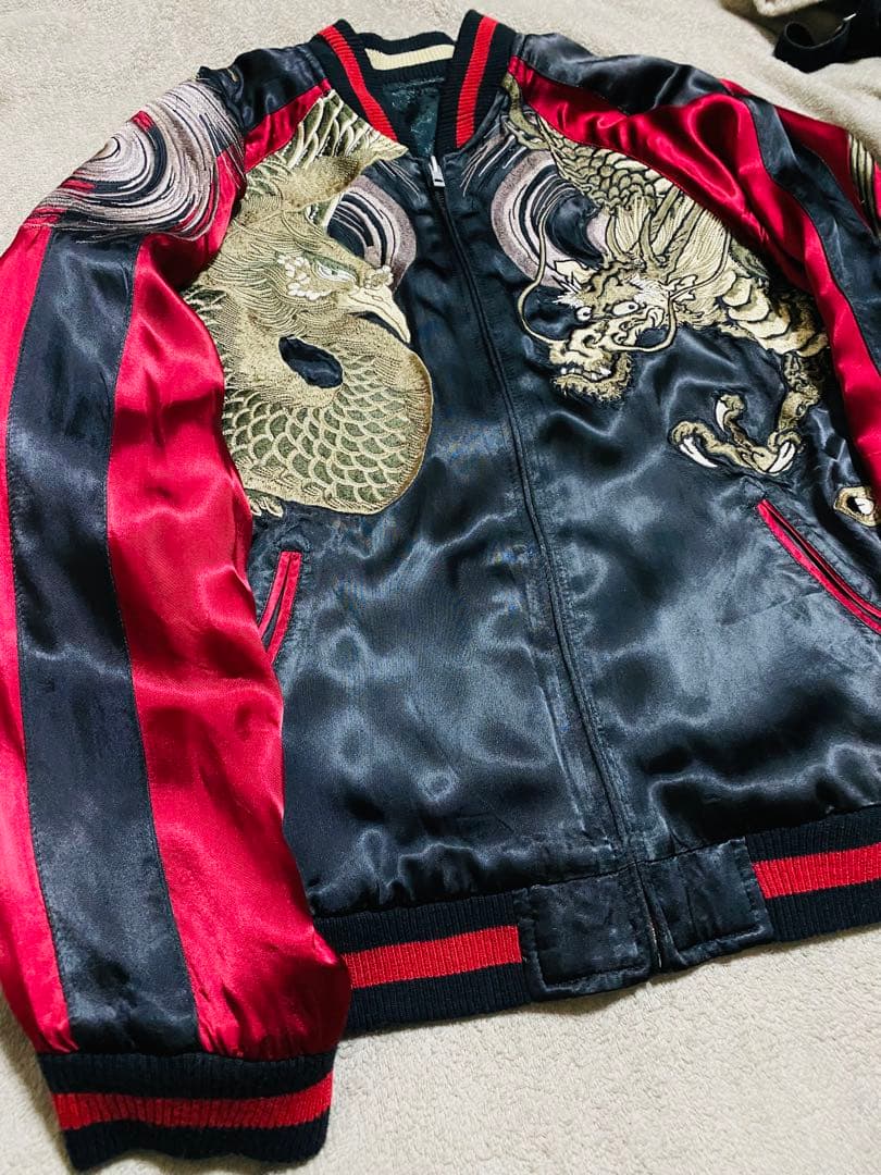 美品 japanese SCRIPT 龍２面用 日本限定スカジャン unisex