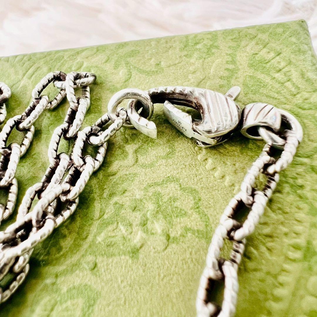 グッチ　ネックレス　インターロッキング　アラベスク　燻　GGロゴ　⚠️フック欠損品