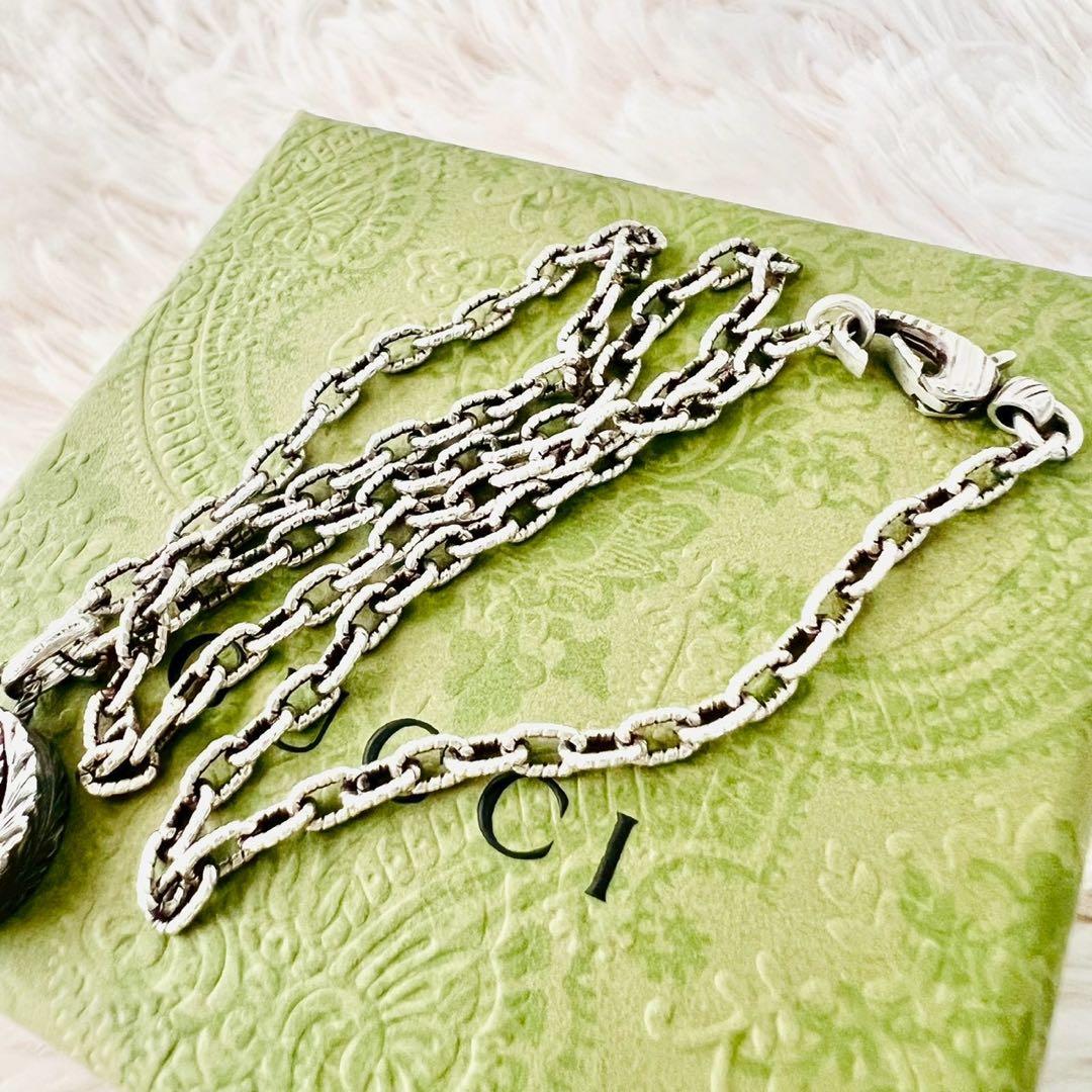 グッチ　ネックレス　インターロッキング　アラベスク　燻　GGロゴ　⚠️フック欠損品