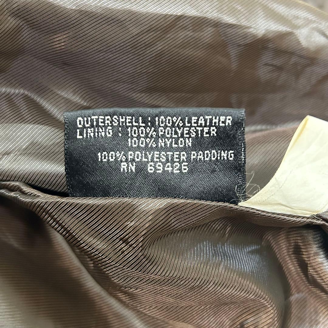 ウィルソンズ ブルゾン レザージャケット ブラウン XL 短丈 襟付き 大きめ