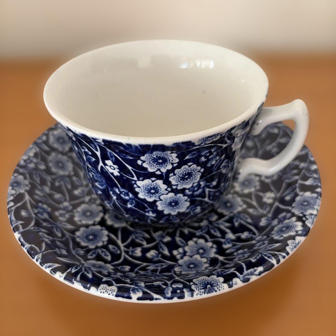 R*a様 ブルーキャリコ/Burleigh カップソーサー/ボウル✖️2/プレー