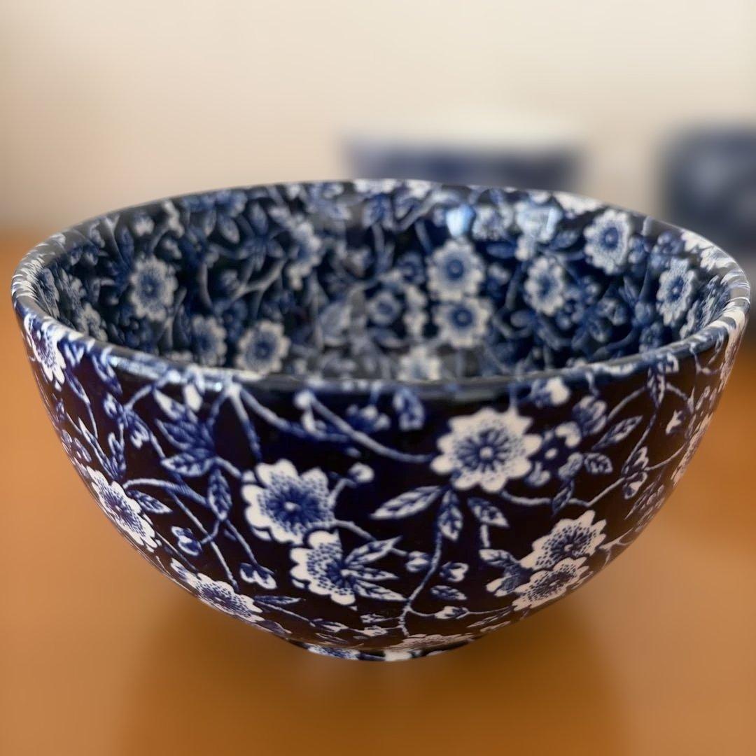 R*a様 ブルーキャリコ/Burleigh カップソーサー/ボウル✖️2/プレー