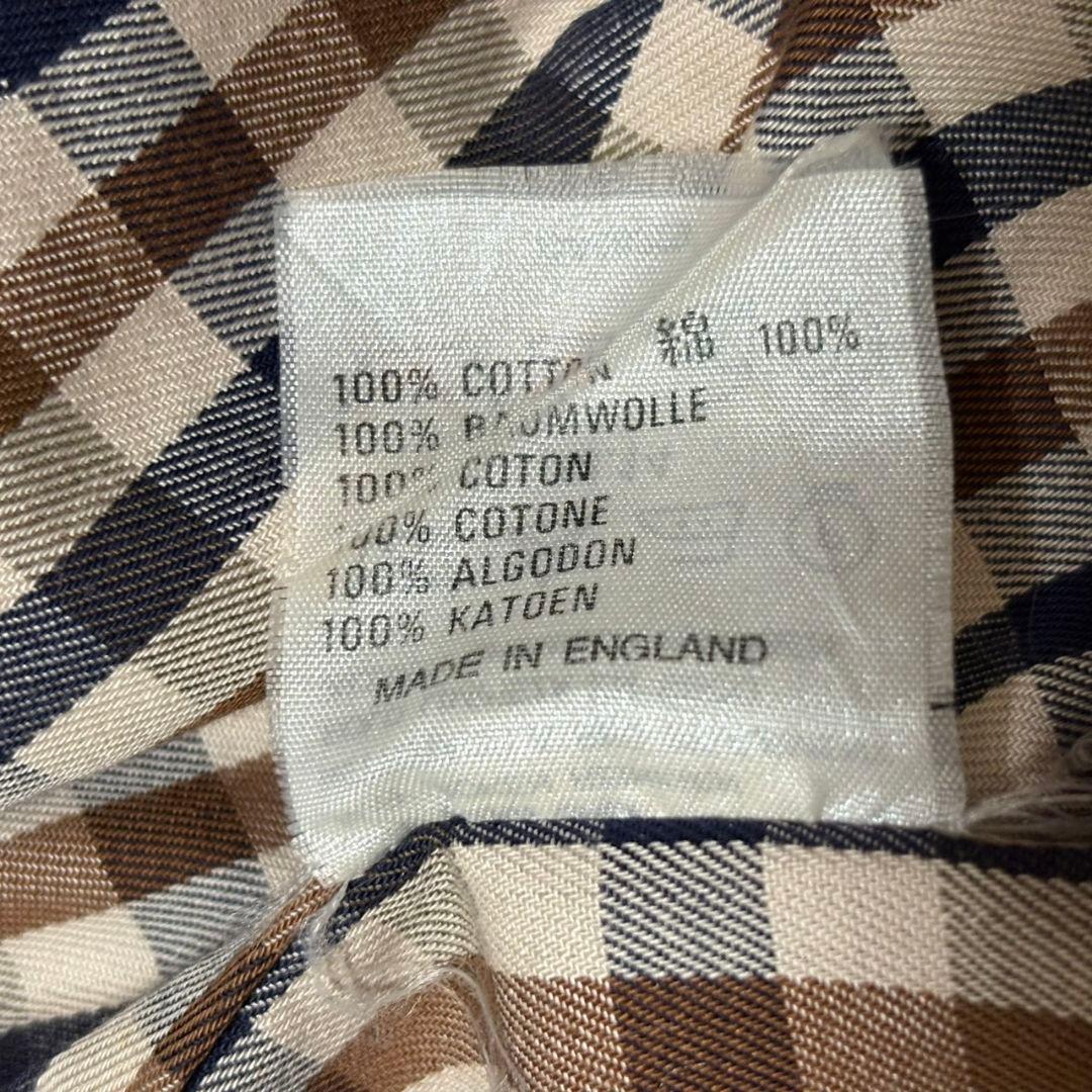 アクアスキュータム トレンチコート ギンガムチェック ベージュ