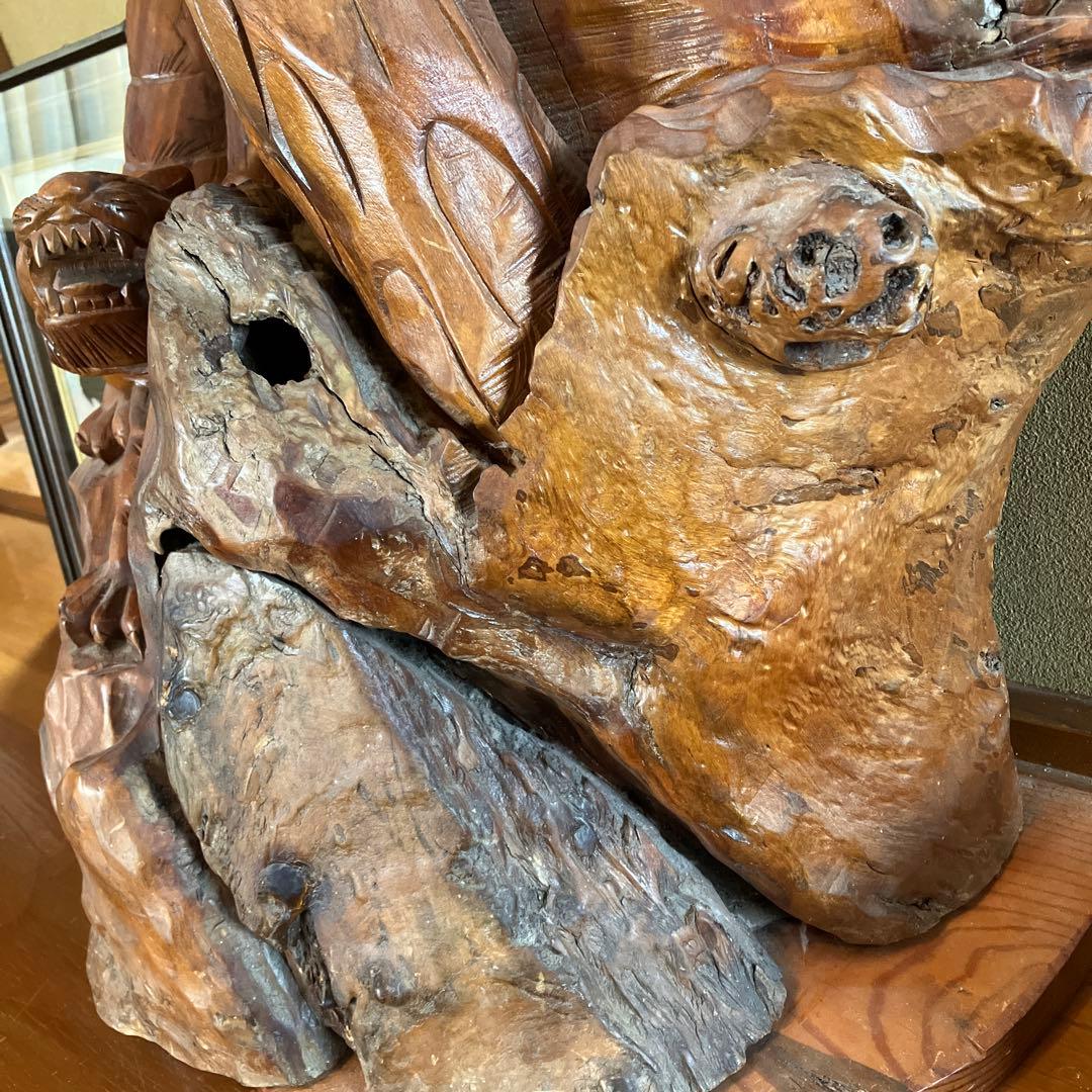 木彫り　置物　玄関アート