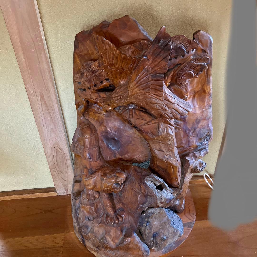 木彫り　置物　玄関アート