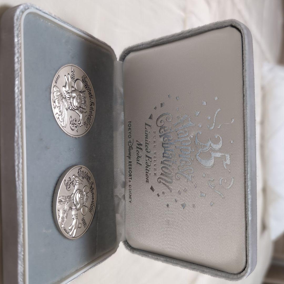 35周年記念ミッキー・ミニー銀製2枚セット