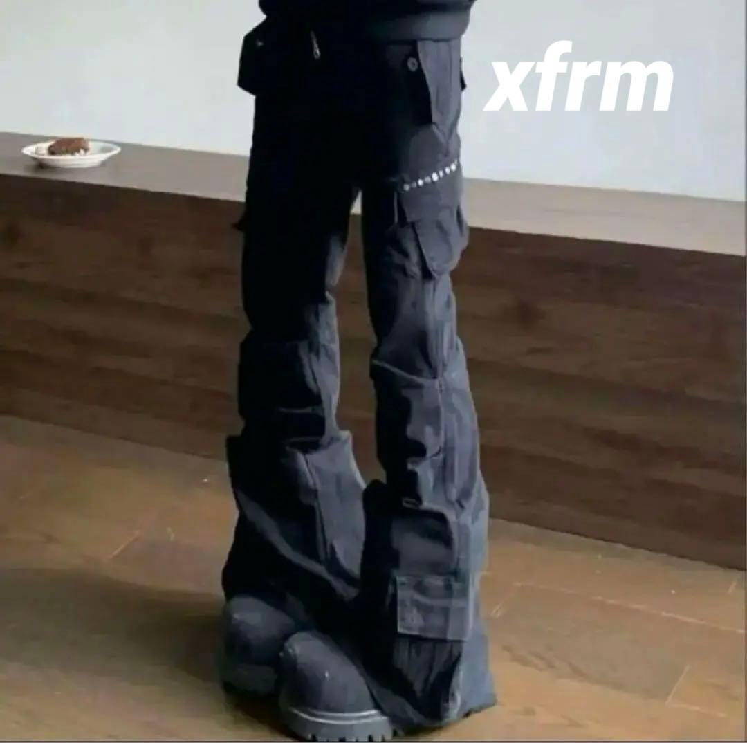 AOC y2k opium black カーゴ フレアパンツ