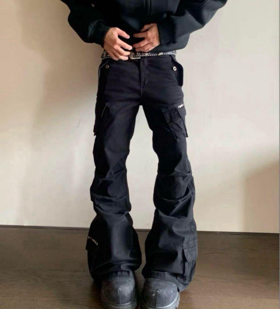 AOC y2k opium black カーゴ フレアパンツ