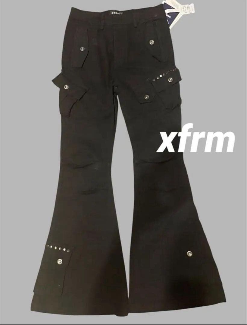 AOC y2k opium black カーゴ フレアパンツ