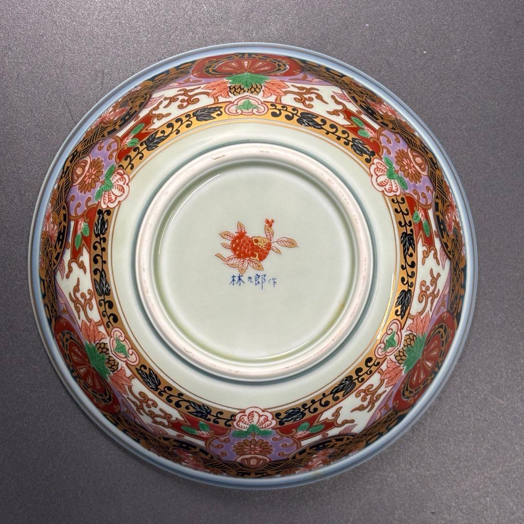 林九郎 作 有田焼 皿揃い 五枚 南蛮船 オランダ船