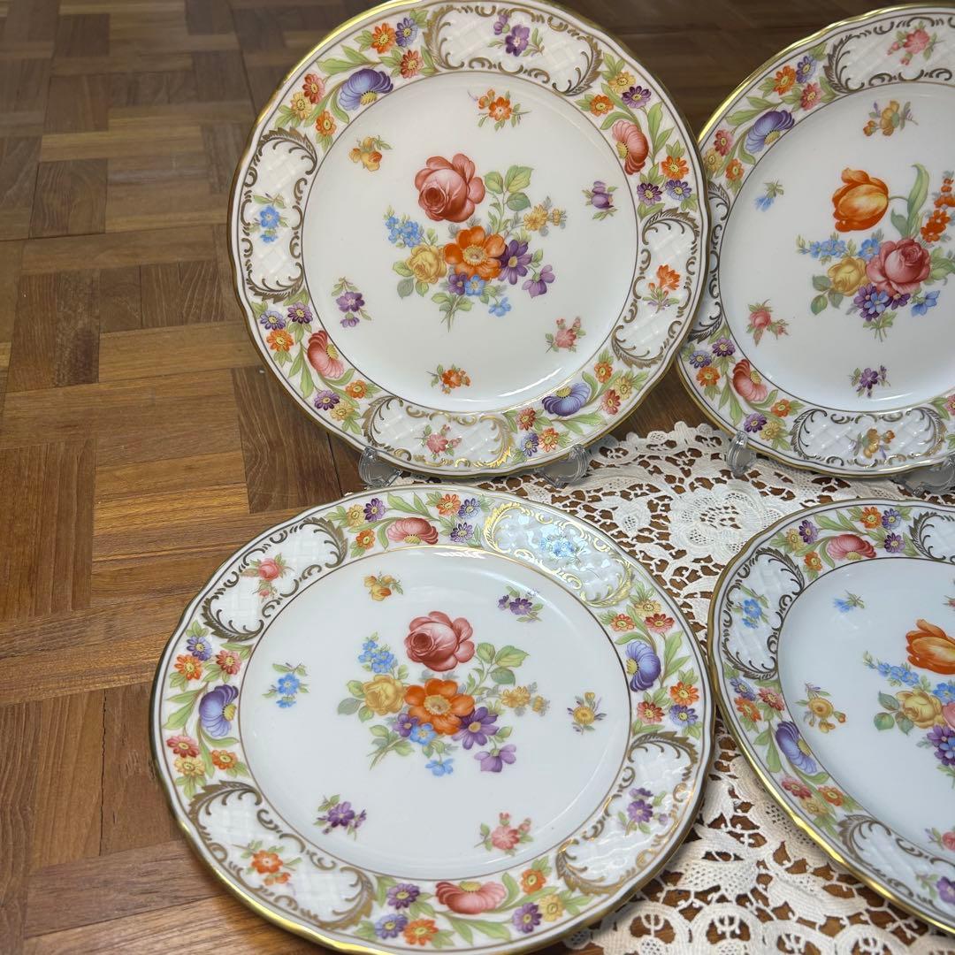 ドレスデンフラワー シューマンババリア プレート　6枚セット！　ケーキ皿