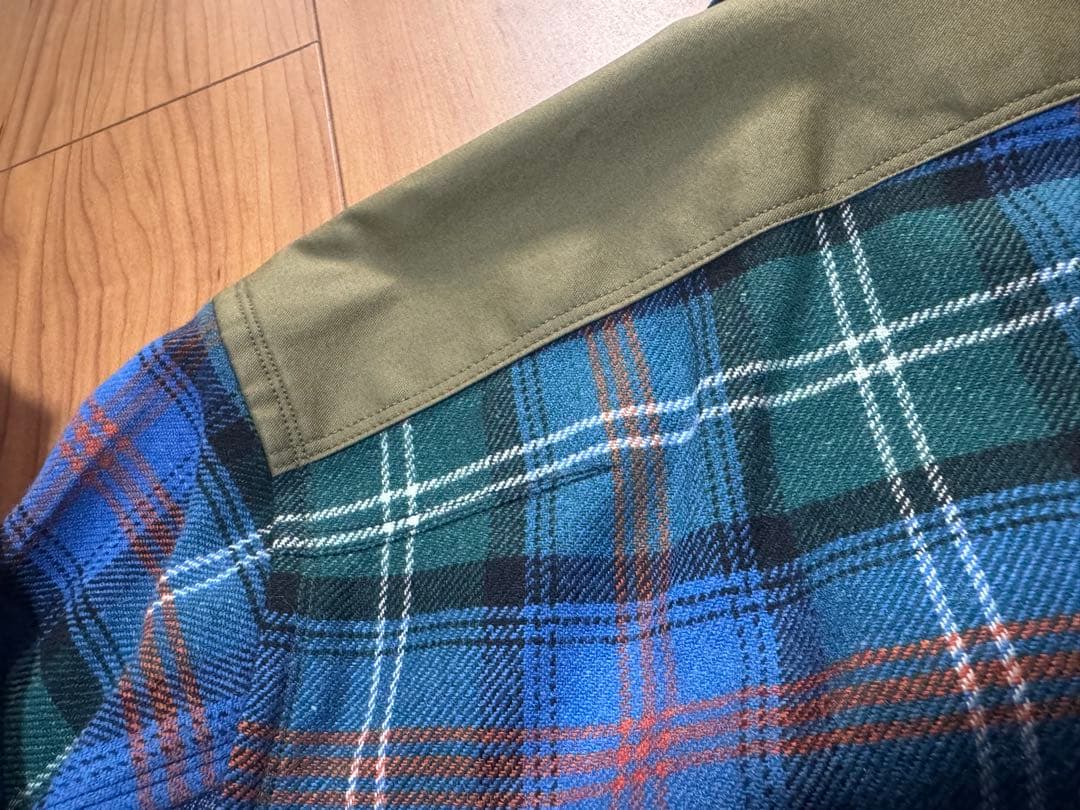 極美品 JUNYA WATANABE MAN 日本製 ウールチェックシャツ S