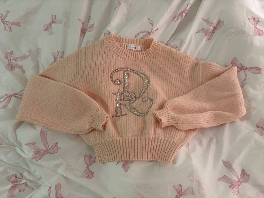 ダーリッチ darich DRビジューボリュームリブニットトップス