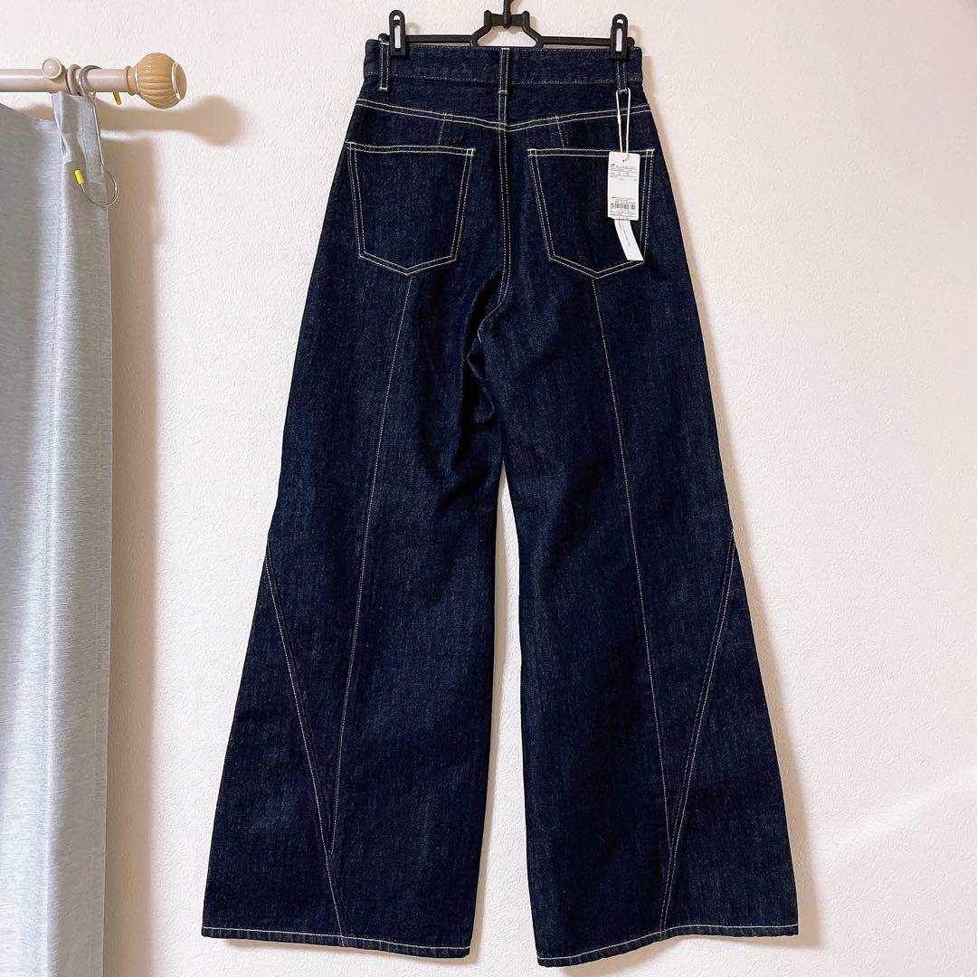 新品タグ付き rienda フロントボタンデザインハイウエストデニムパンツ M