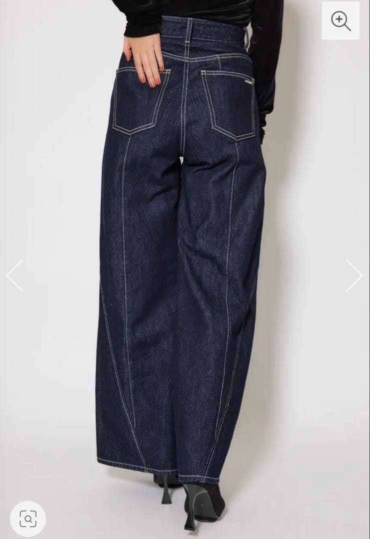 新品タグ付き rienda フロントボタンデザインハイウエストデニムパンツ M