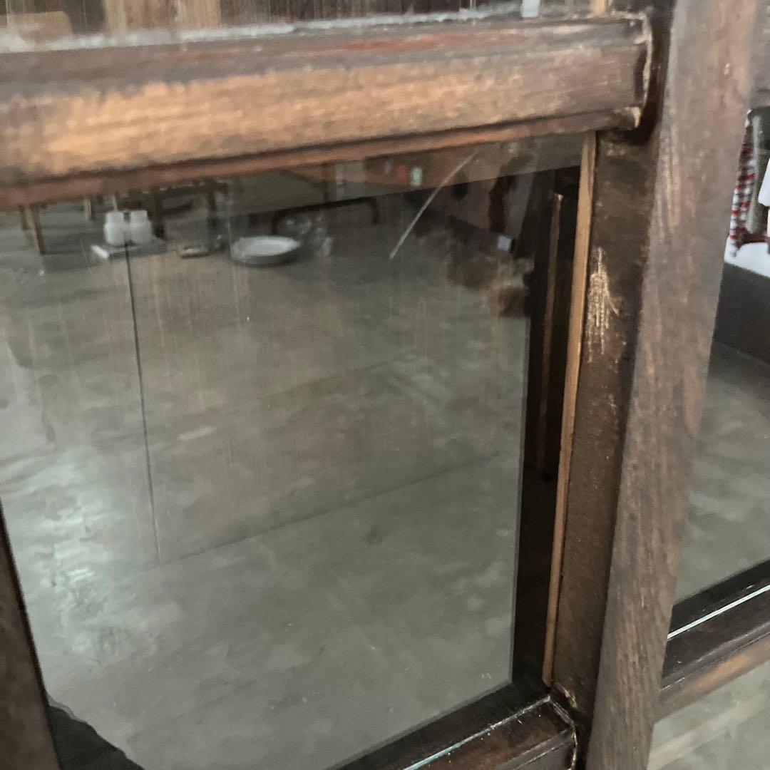 レトロ　アンティーク　古道具　古家具　本棚　食器棚　ガラス棚　キャビネット