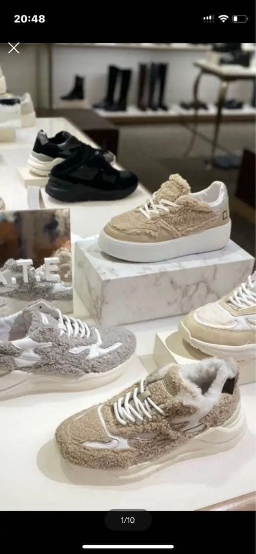 D.A.T.E デイト39600円フーガ⭐︎テディ素材スニーカーTEDDYファー