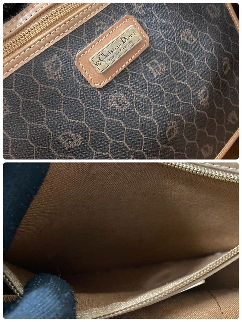 【良品】クリスチャンディオール　ボストンバッグ　　トロッター　ハニカム柄　PVC