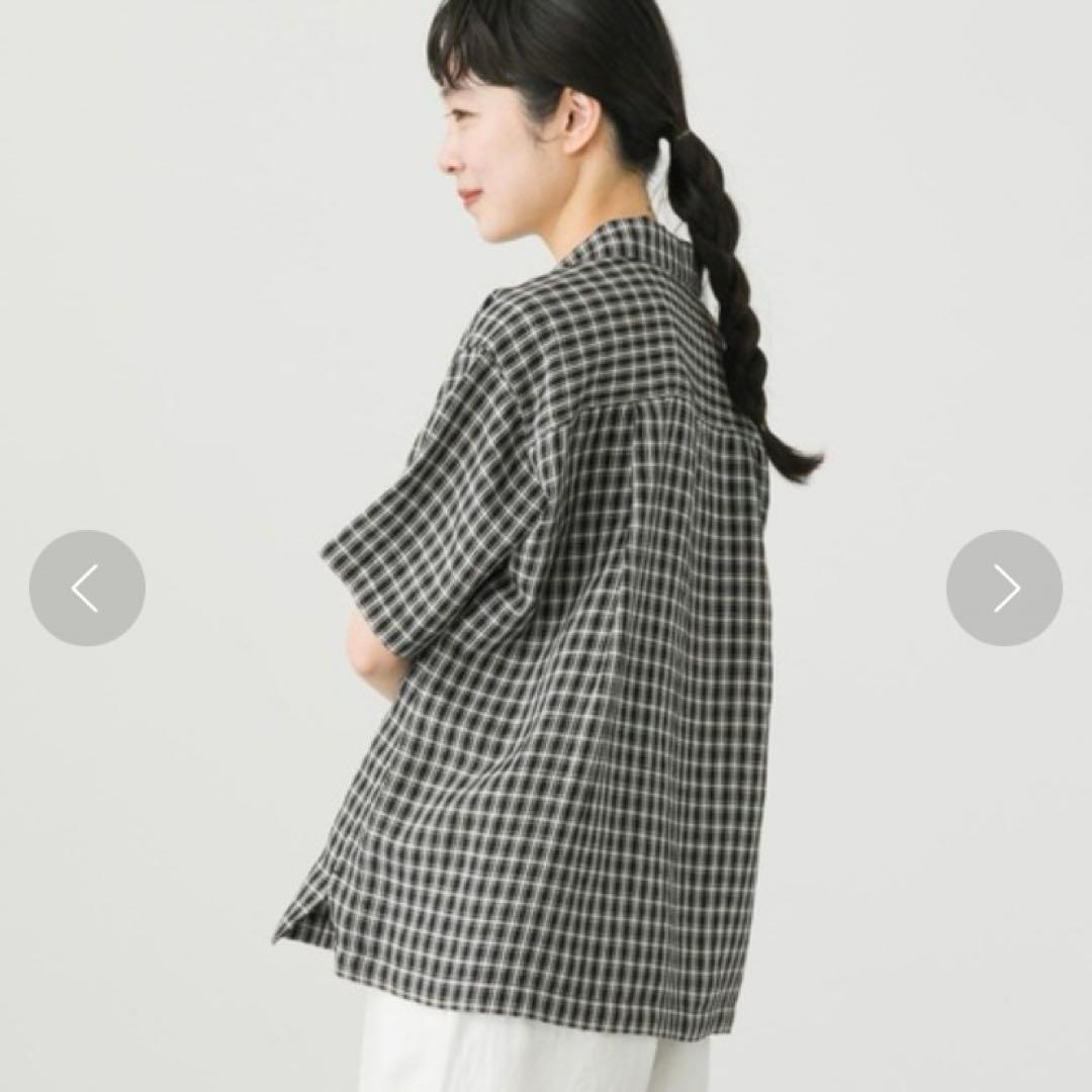 一休　かぐれ　kagure リネンレーヨンオープンカラーシャツ　チ