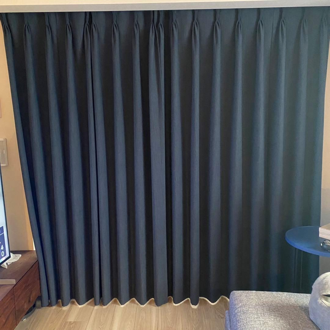 カーテン ドレープ レース セット遮光1級 掃出窓 フジエテキスタイル ブルー