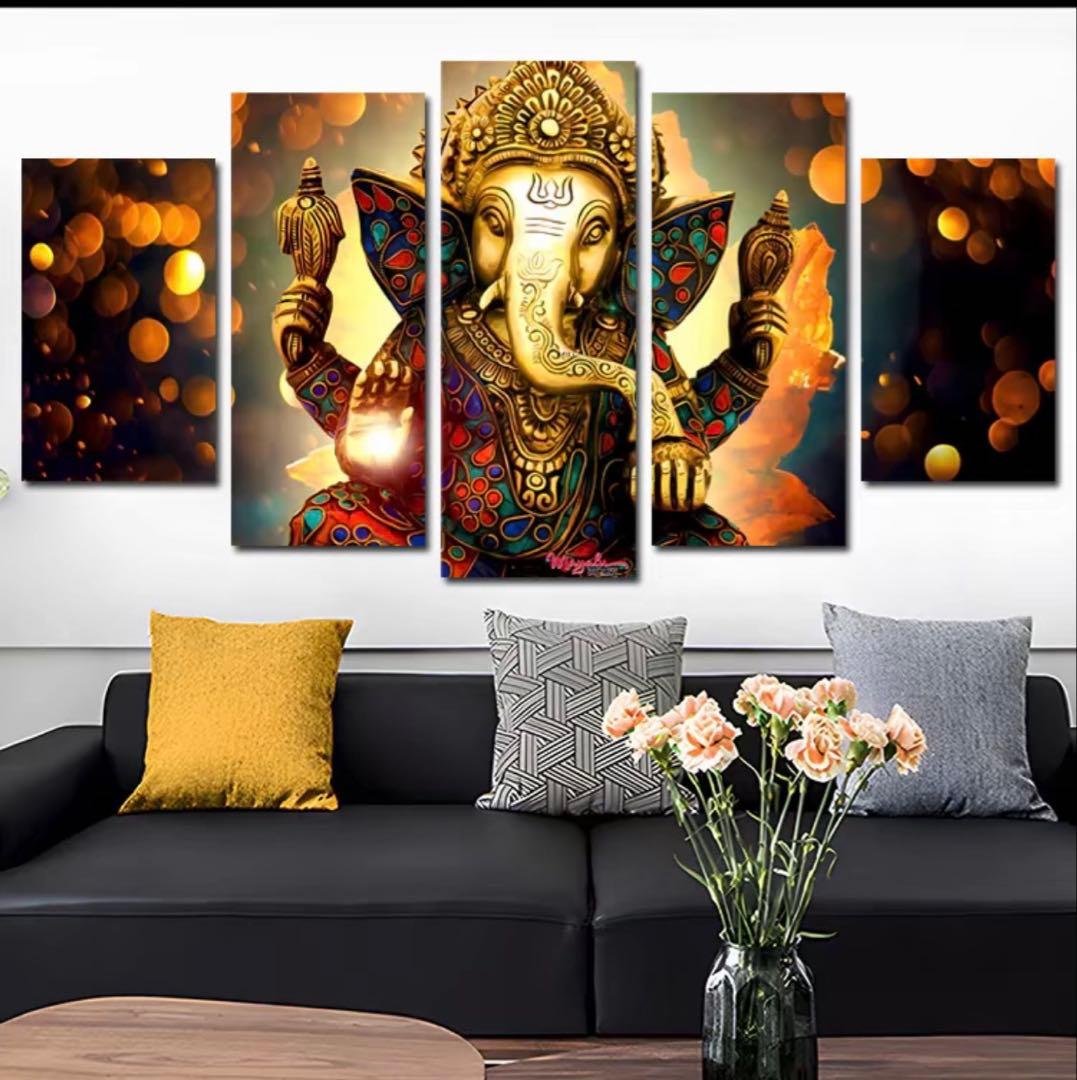 ガネーシャ アートパネル 5点セット