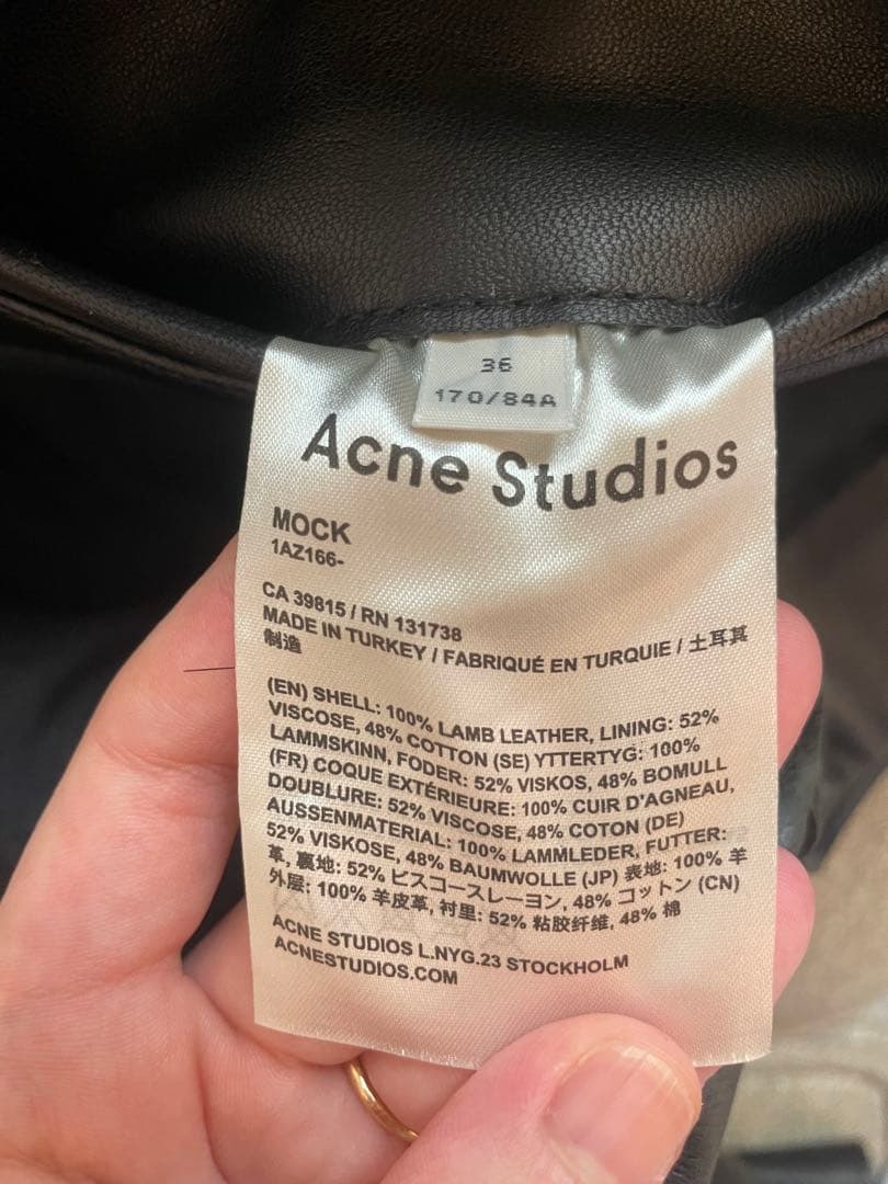 【9月中限定値下げ】Acne Studios ダブルライダースジャケット36