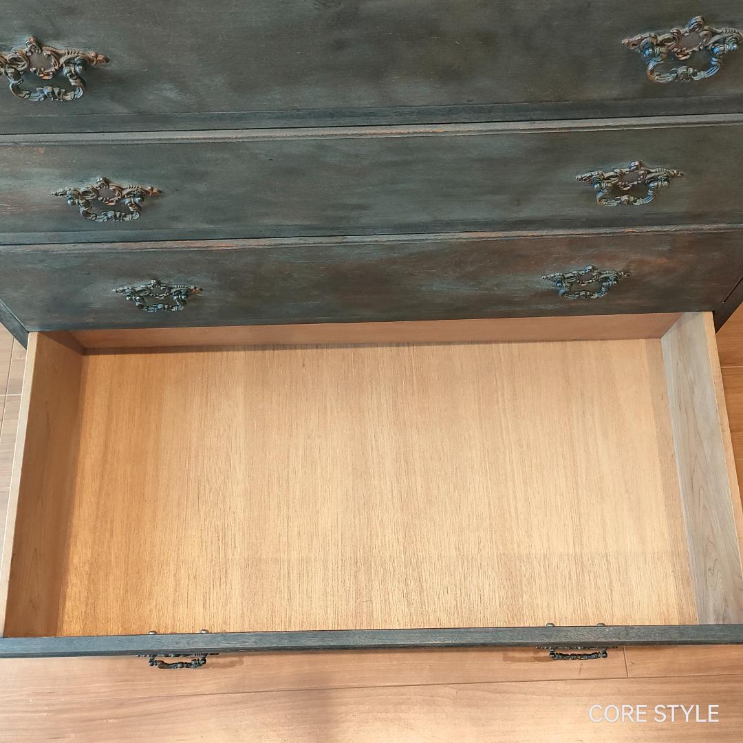 アンティーク　ハイチェスト　箪笥　６段　9杯