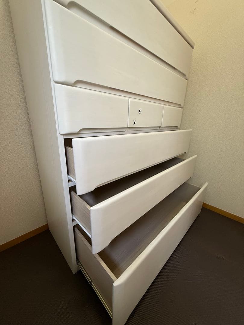 ニトリ　ハイチェスト オウカ2 DVD 105HC WH 白