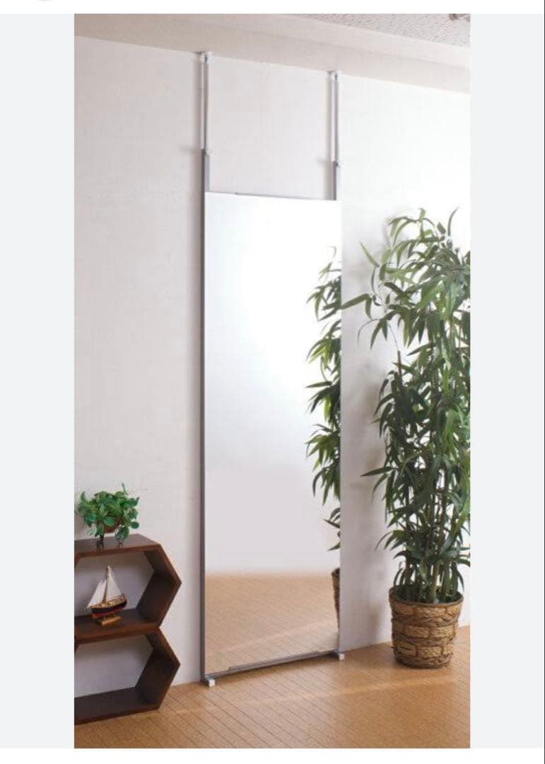 日本製スタンドミラー 突っ張り棒タイプ 大型ミラー